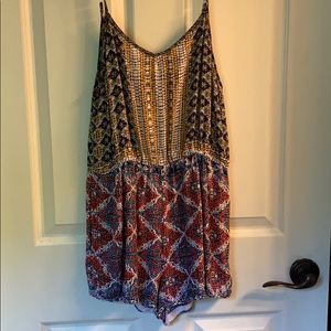Geometric Romper with Adjustable Straps